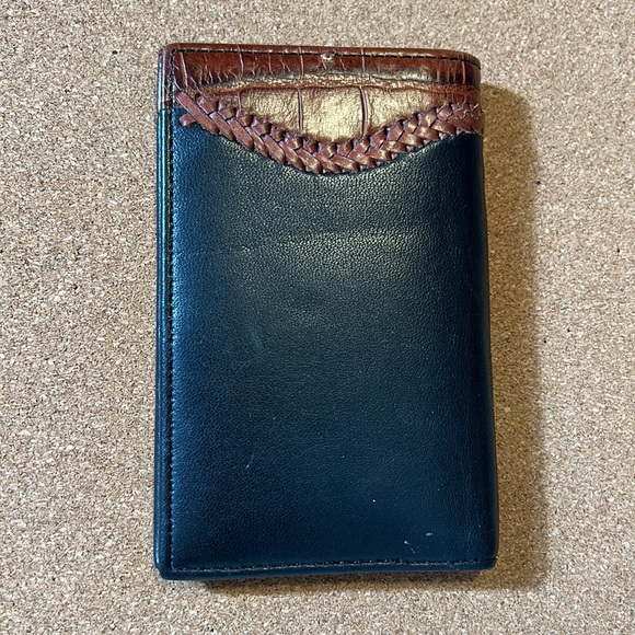 Brighton Leather Black with Brown Croc Wallet Classic  Brighton Heart Accent - Picture 2 of 11